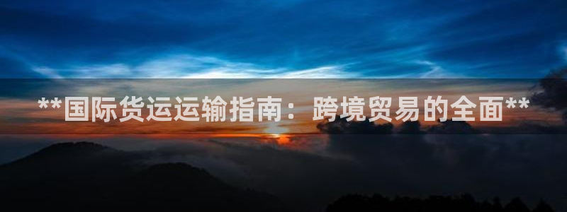 ag旗舰平台尊龙代言：**国际货运运输指南：跨境贸易的全